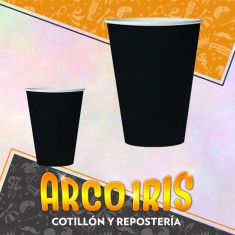 Vaso Liso Negro 8 Onzas X 8 - Polipapel Festcopack