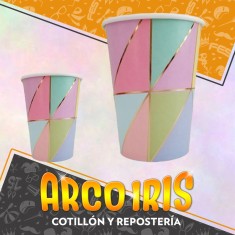 Vaso Marmolado Multi Stamp 8 Onzas X 8 - Polipapel Festcopack