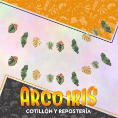 Verano Tropical Guir Banner Xu - 3 Mt Hojas Primavera Party Store