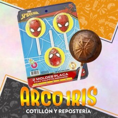 Spiderman Placas Chupetin X 2 Moldes - Blister Pascua Hombre Arana