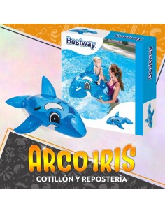 Flota Ballena Grande 157 X 94 Cm Xu - Rosa/celeste Bestway Inflable Premium Verano