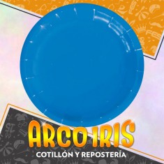 Plato 17 Liso Azul X 8