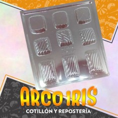 Placas Bombones Cuadrados Y Rectangulares Con Rayas X 6 - Gape