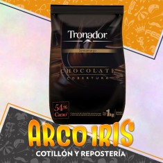 Chocolate Tronador Semiamargo X Kg - 54% De Cacao Cobertura Lodiser