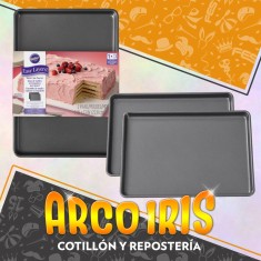 Juego De Moldes Rectangulares X 2 23.5 X 33.6 Cm - Promo Antiaderente Precio Al 50 % Wilton