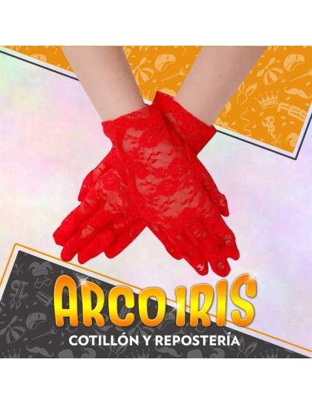 Guantes Encaje Rojos - Party Store