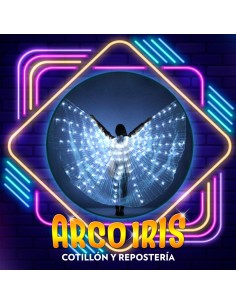 Luminoso Capa Led Xu - Blanca Grande 145 X 300 Cm 210 Luces Alas No Incluye Pilas Party Store