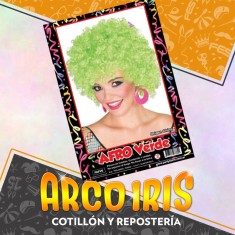 Peluca Afro Verde Xu - San Patricio Party Store