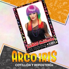 Peluca Largo Multicolor Xu - Party Store