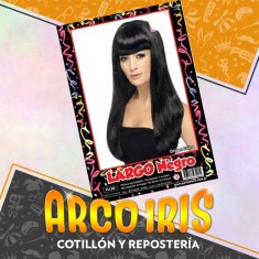 Peluca Largo Negro Xu - Party Store