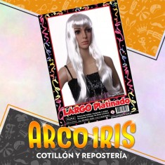 Peluca Largo Platinado Xu - Party Store
