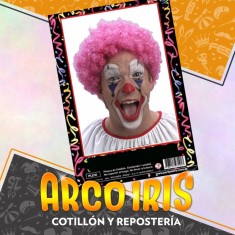 Peluca Payaso Rosa Xu - Party Store