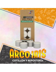 Noche Vela X 10 - Velitas Medianas 2.50 Cm Party Store