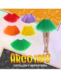 Pollera Tul 30 Cm Glitter Xu - Tutu Neon Primavera San Patricio Plumas-mariposa-lunar-estrella Party Store Upd 2