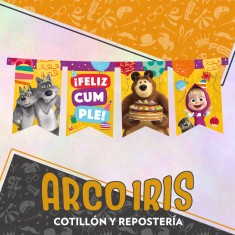 Masha Banderin Feliz Cumpleanos Articulado Y El Oso