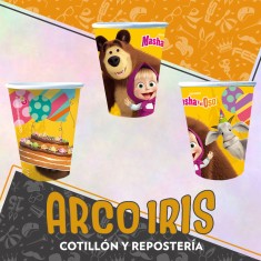 Masha Vasos X 8 Y El Oso