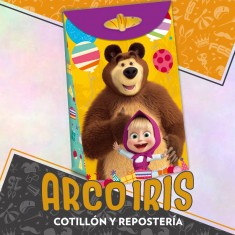 Masha Bolsa Bolsa Caramelera Con Cierre X 8 - De Papel Con Glitter Y Cierre Y El Oso