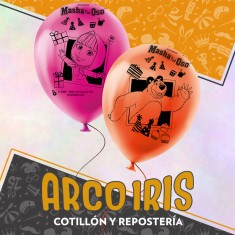 Masha Globos Premium X 6 - Latex 12 Impresion Total Y El Oso