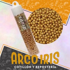 Drops Perlas Doradas Tubo X 50 Gr - Pastelar Pastillaje Para Decoracion Pascua