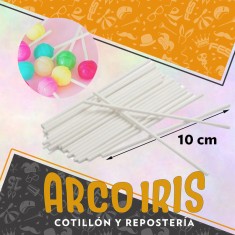 Palitos Para Chupetin Blanco 10 Cm X 50 - Stasio