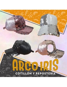 Gorro Gorra Con Lentejuelas 2 Colores Frente Y Visera Rosa Gold-rosa-blanca-negra