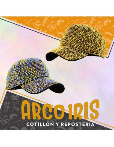 Gorro Gorra Strass Total Varios Colores-negra-plata-dorada-visera Stras-