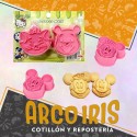 Cortante Plastico X 2 - Con Expulsor Personajes Raton/ratona/oso/gatita/disne/minnie/mickey