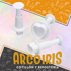 Cortante Plastico X 3 - Con Expulsor Corazon Valentin