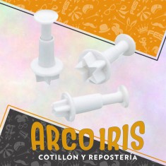 Cortante Plastico X 3 - Con Expulsor Estrella Grande