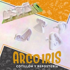 Cortante Plastico X 4 - Con Expulsor Fashion Cartera/zapato/vestido/sombrero