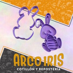 Cortante Cookies Conejo Marcador 1 - Plastico Violeta-pascua-