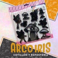 Cortante Y Marcador Plastico Hadas Y Hongos X 9 - Fairies & Toadstools