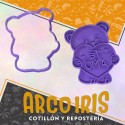 Cortante Cookies Osito Te Amo Xu - Plastico Violeta Valentin