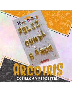 Vela Feliz Cumpleanos Xu - Blister Dorada Candle