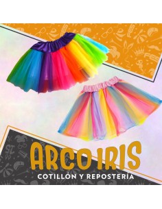 Pollera Tul 30 Cm Xu - Multicolor Fluo/pastel Mym