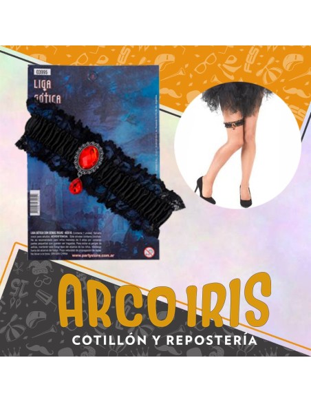 Liga Gotica Con Piedra Gemas Rojas Xu - Halloween Party Store