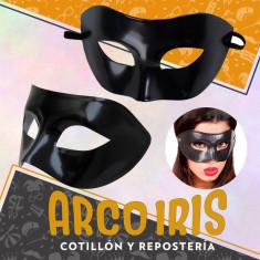 Veneciano Mascara Negro Xu +10-10% - Liso Plastico-fantasma De La Opera Party Store