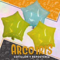 Mylar 18 Cristal Estrella Xu +5-5% 46 Cm Rojo-violeta-verde-verde Agua Promo Por Cantidad