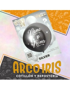 Pinata Set Silver Revelacion De Genero Contiene Pinata Chrome 4 Perlados Blancos 12 Tranfer Happy Day