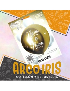 Pinata Set Golden Revelacion De Genero Contiene Pinata Chrome 4 Perlados Blancos 12 Tranfer Happy Day