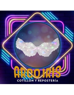 Luminoso Ala Angel 80 X 30 Cm - Rosa-blanca- Luz Multicolor