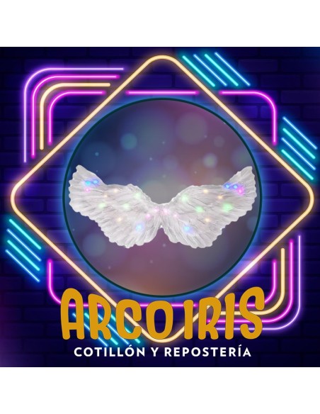 Luminoso Ala Angel 80 X 30 Cm - Rosa-blanca- Luz Multicolor