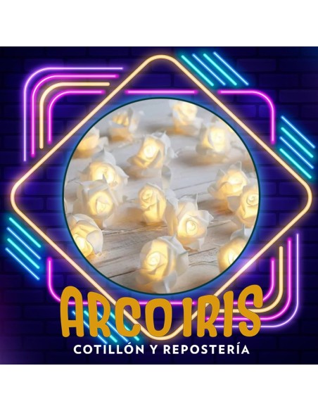 Guirnalda Led Flores 2 Mt - Rosas Blancas