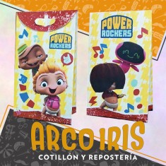 Rockers Bolsa Caramelera Con Cierre X 8 - De Papel Con Glitter Y Cierre Mini Beat Power Rockers