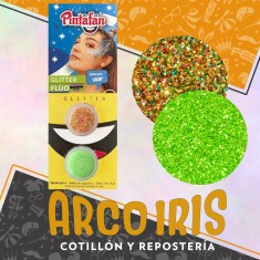 Maquillaje Glitter Fluo Pasta 2g X 2 Multicolor/verde Artistico Halloween Pintafan