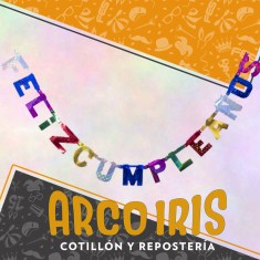 Guirnalda Holografica Con Glitter Feliz Cumpleanos Xu +10-10% Promo Por Cantidad Gape