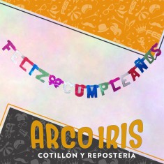 Guirnalda Hologramada Con Glitter Feliz Cumpleanos Xu - Gape