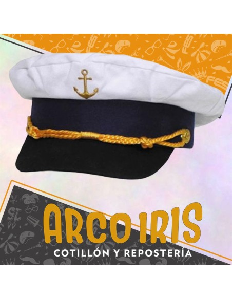 Gorro Boina Capitan Xu - Blanco Timon Cinta/cordon Dorada Party Store