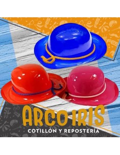 Coya Sombrero Plastico Xu - Varios Colores Con Cordon Vestimenta Patrio