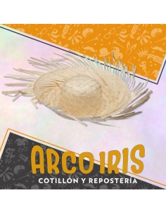 Gorro Rafia Capelina Xu - Precio Liquidacion - Colores: Natural Rojo Verde- Con Flecos 2